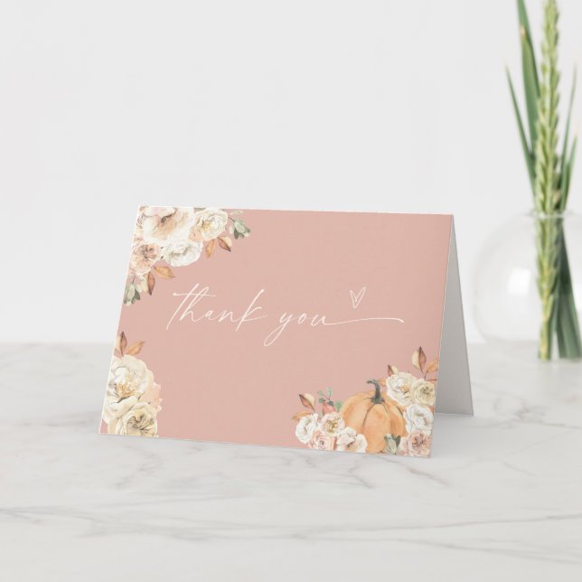 Boho Fall Pumpkin Dankeschön Karte (Vorderseite)