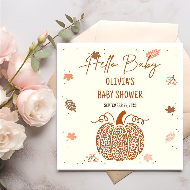 Boho Fall Pumpkin Gender Neutral Baby Dusche Serviette (Von Creator hochgeladen)