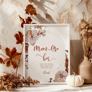 Boho fall pumpkin mom-osa bar poster