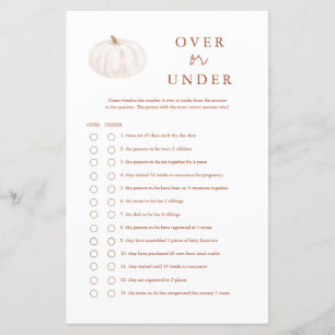 Boho Fall Pumpkin Over oder Under Baby Showgames