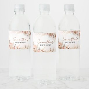 Boho Fall Pumpkin Pampas Grass Baby Dusche Wasserflaschenetikett