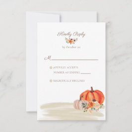 Boho Fall Pumpkins Beach Arbor Wedding RSVP Karte