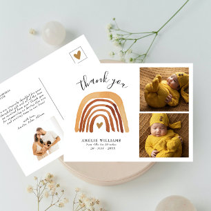 Boho Fall Rainbow 2 Foto New Baby Vielen Dank Postkarte