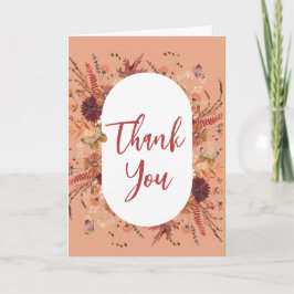 Boho Fall Rust Burgundy Mauve Pink Foto Dankeskarte