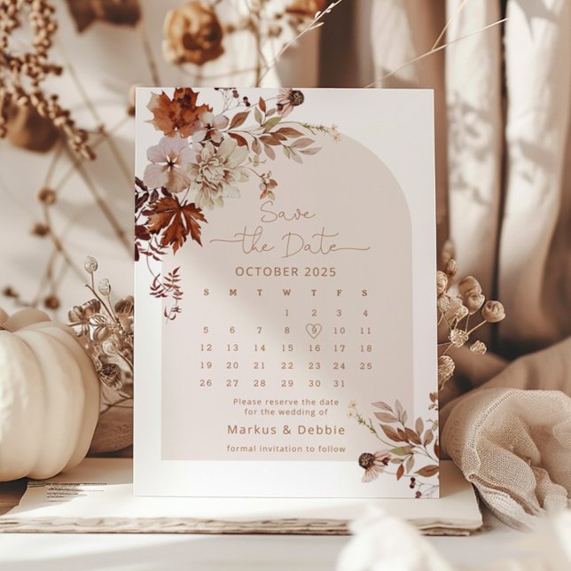 Boho Fall Rustic Save the Date Einladung (Von Creator hochgeladen)