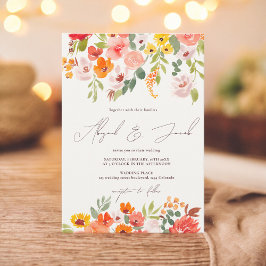Boho Fall rustikale Hand gemalt Blumen Hochzeit Einladung