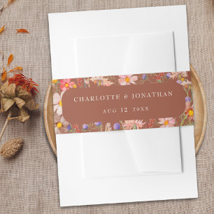Boho Fall Rustikale Terracotta Beige Hochzeit Einladungsbanderole