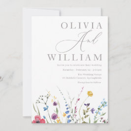 Boho Fall Summer Wildblume Wedding Einladung