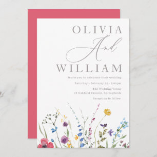 Boho Fall Summer Wildblume Wedding Einladung