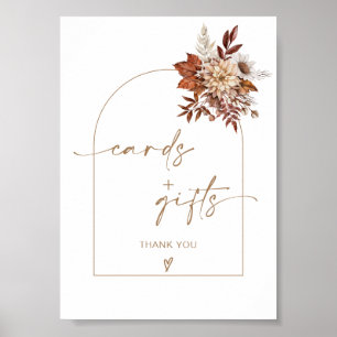 Boho Fall Terracotta Arch Cards & Gifts Zeichen Poster