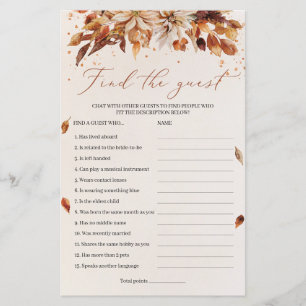 Boho Fall und Herbst Blume finden Gast Game