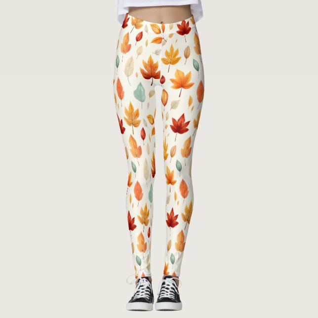 Boho Fall Verlasse Pattern Herbst Schönheit mit St Leggings (Vorderseite)