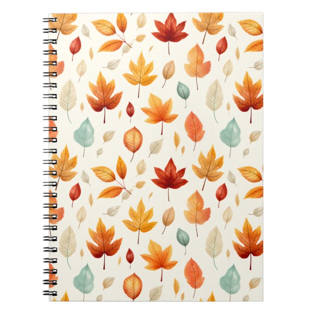 Boho Fall Verlasse Pattern Herbst Schönheit mit St Notizblock (Vorderseite)