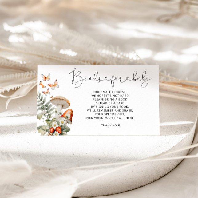 Boho Fall Wald Pilze Bücher für Baby Ticket Begleitkarte (Von Creator hochgeladen)