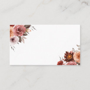 Boho Fall Watercolor Floral Bouquet Wedding Platzkarte