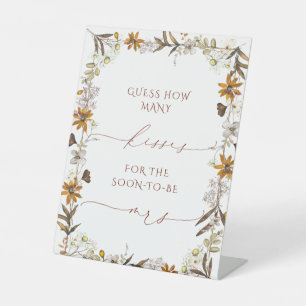 Boho Fall Wie viele Kisses Brautparty Poster Sockelschild