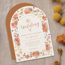 Boho Fall Wildblume Arch Burnt Orange Wedding