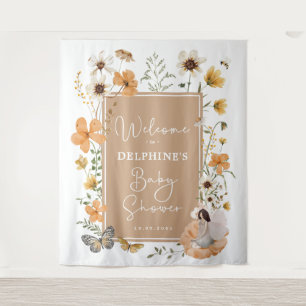 Boho Fall Wildblume Fee Babydusche Willkommen Wandteppich