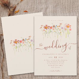Boho Fall Wildblume Floral Beige Terracotta Einladung