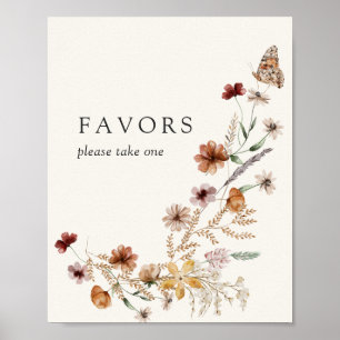 Boho Fall Wildblume Gastgeschenke Hochzeiten signi Poster