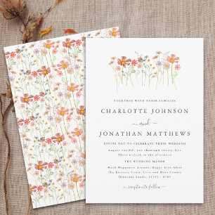 Boho Fall Wildblume Meadow Wedding Einladung