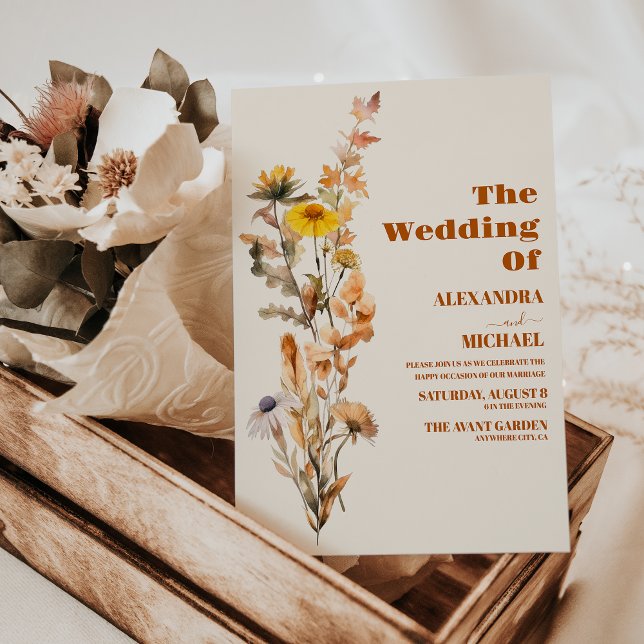 Boho Fall Wildblume Wedding Einladung (Von Creator hochgeladen)