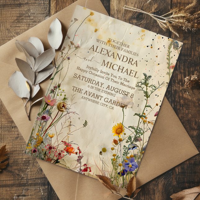 Boho Fall Wildblume Wedding Einladung (Von Creator hochgeladen)