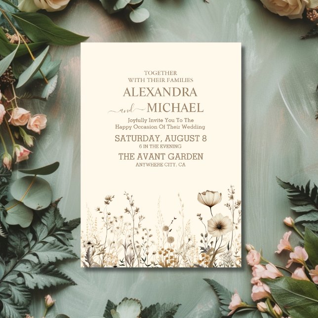 Boho Fall Wildblume Wedding Einladung (Von Creator hochgeladen)