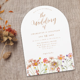Boho Fall Wildblume Wedding Einladung