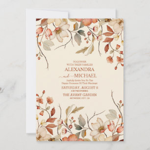 Boho Fall Wildblume Wedding Einladung