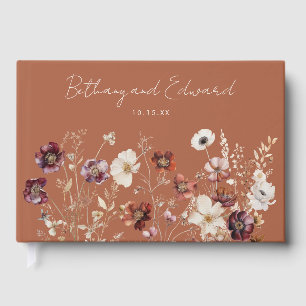 Boho Fall Wildblume Wedding Gästebuch