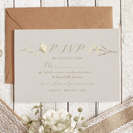 Boho Fall Wildblume Wedding RSVP Card