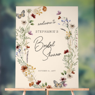 Boho Fall Wildblumen Hochzeitwillkommen Acrylschild