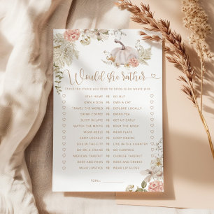 Boho Fall Würde sie lieber Brautparty Spiel