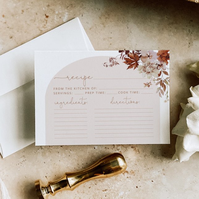 Boho fallen Rezept-Karte. Elegante Arche Rezept Ka (Von Creator hochgeladen)