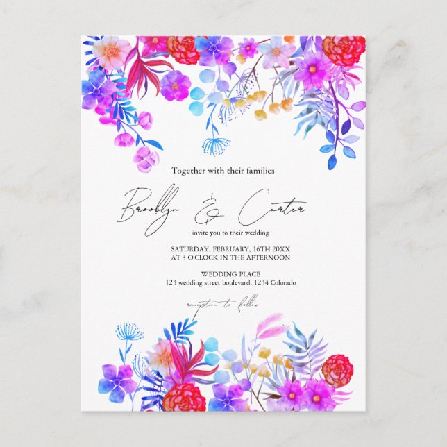 Boho fallen rustikal floral alles in einem postkarte (Vorderseite)