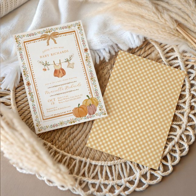 Boho Falling in Liebe Fall Baby Shower Girl Einladung (Von Creator hochgeladen)