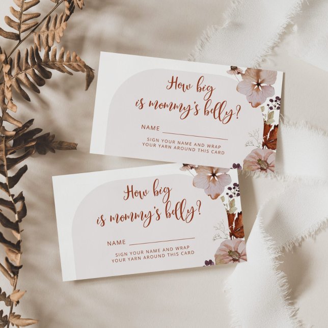 Boho fällt Kürbis, wie groß der Bauch der Mama ist Begleitkarte (Von Creator hochgeladen)