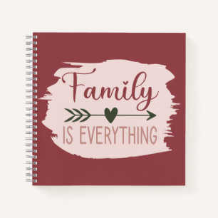 Boho Familie ist alles Dusty Pink Pinselstrich Notizbuch
