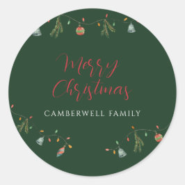 Boho Familie Weihnachten Botanischer Urlaub Runder Aufkleber