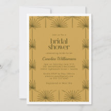 Boho Fan Palm Leaf Botanisches Senf-Brautparty