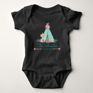 Boho fängt Stammes- TeePee-Abenteuer Baby an Baby Strampler