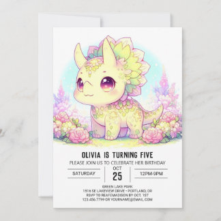 Boho Fantasy Dinosaur Digital Geburtstag Einladung