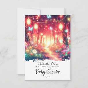 Boho Fantasy Enchanted Forest Baby Shower Dankeskarte