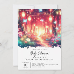Boho Fantasy Enchanted Forest Baby Shower Einladung