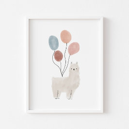 Boho Farbe Lama mit Balloonposter Poster