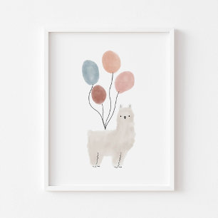 Boho Farbe Lama mit Balloonposter Poster