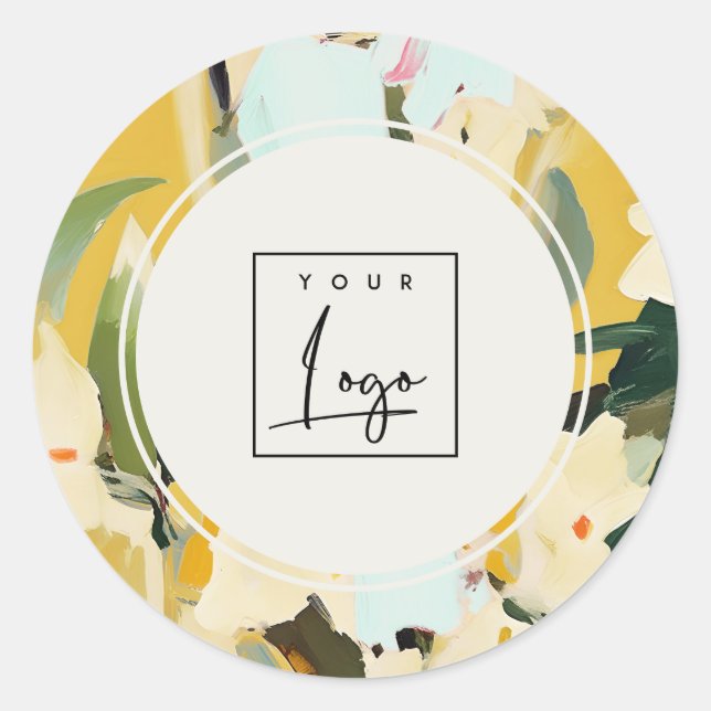 Boho farbenfroh-gelb-ockerfarbenes, farbenfroh ges runder aufkleber (Vorderseite)