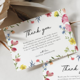 Boho farbenfrohe Wildblume Märchenhaus Kinderdusch Dankeskarte