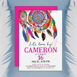 Boho farbenfroher rosa Traum Fantastische Wasserqu Einladung